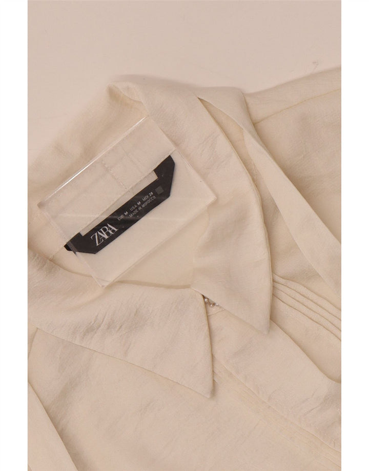 Camicia Zara da donna con papillon, camicetta UK 14, colore bianco medio