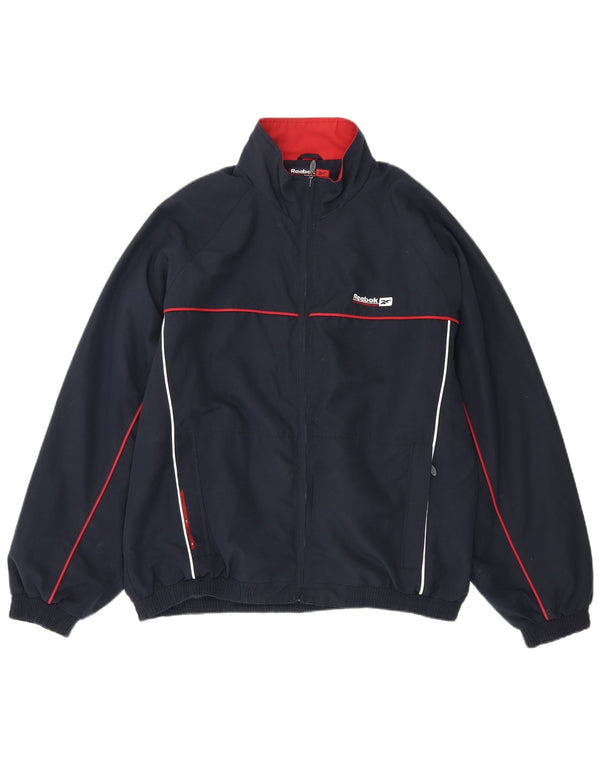Reebok Mens Tracksuit Top Jacket XL Navy Blue Polyester