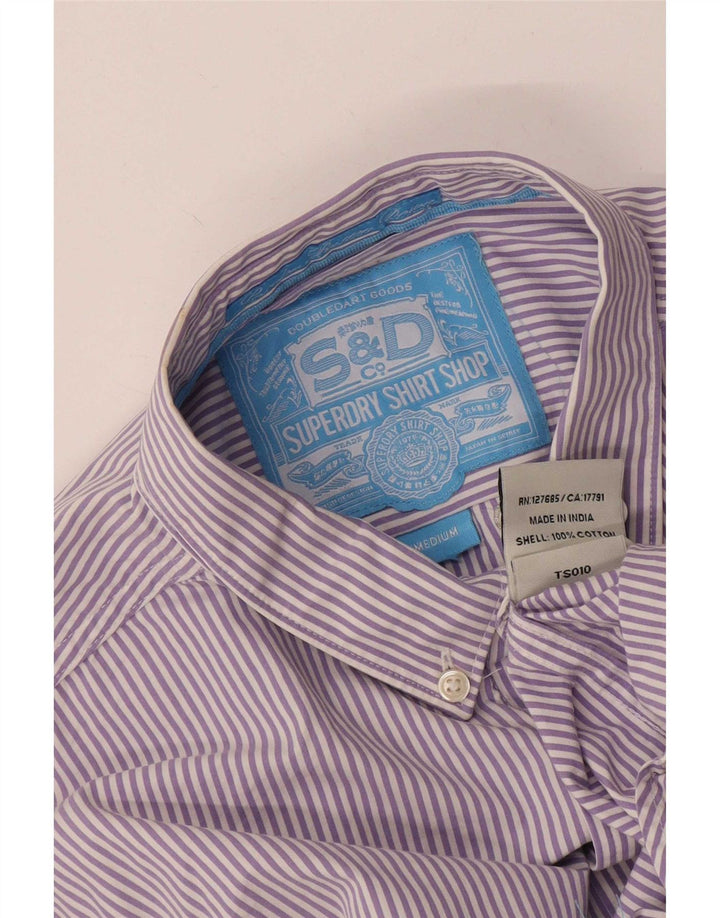 Camicia da uomo Superdry in cotone gessato viola medio