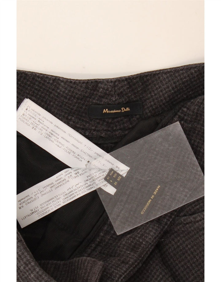 Massimo Dutti Womens Casual Trousers EU 38 Small W28 L27 Black Houndstooth