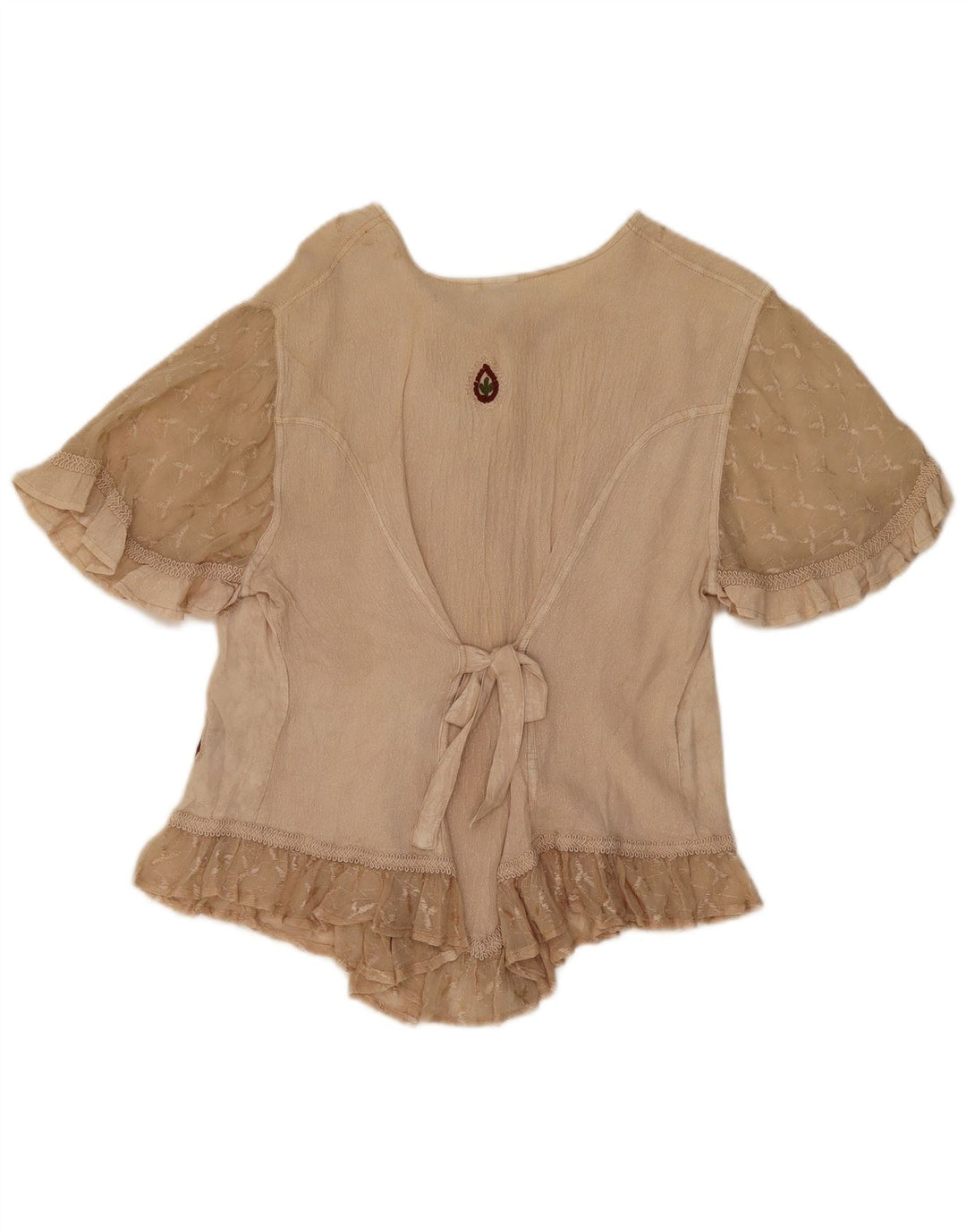 O.P.C Damen-Blusenoberteil UK 14 Mittelbeige geblümte Viskose