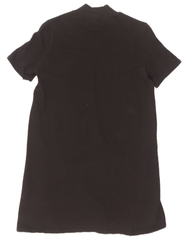 Zara Damen Trafaluc T-Shirt-Kleid UK 10 Small Schwarz Baumwolle