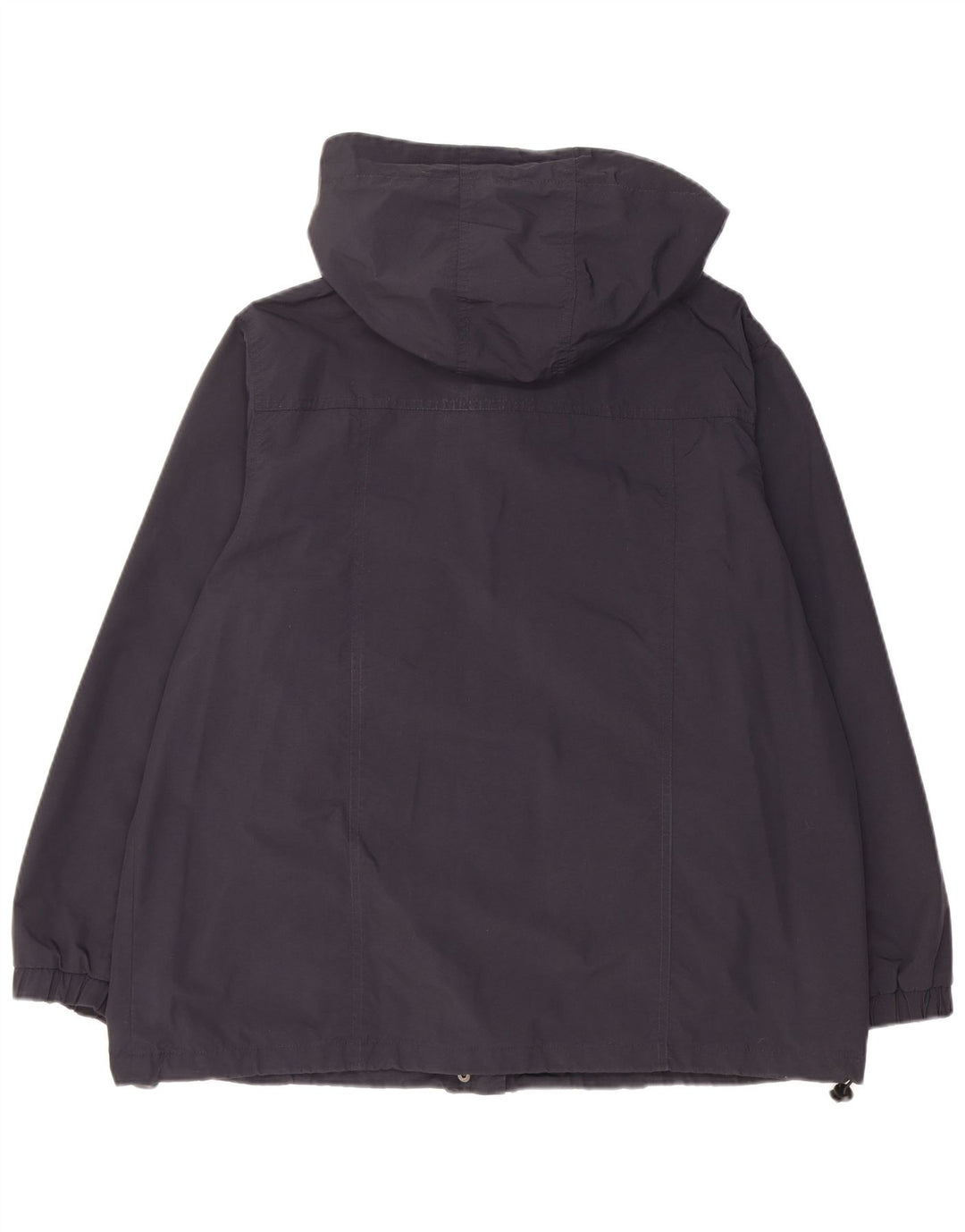 Vintage Womens Hooded Oversized Rain Jacket UK 18 XL Navy Blue Polyamide