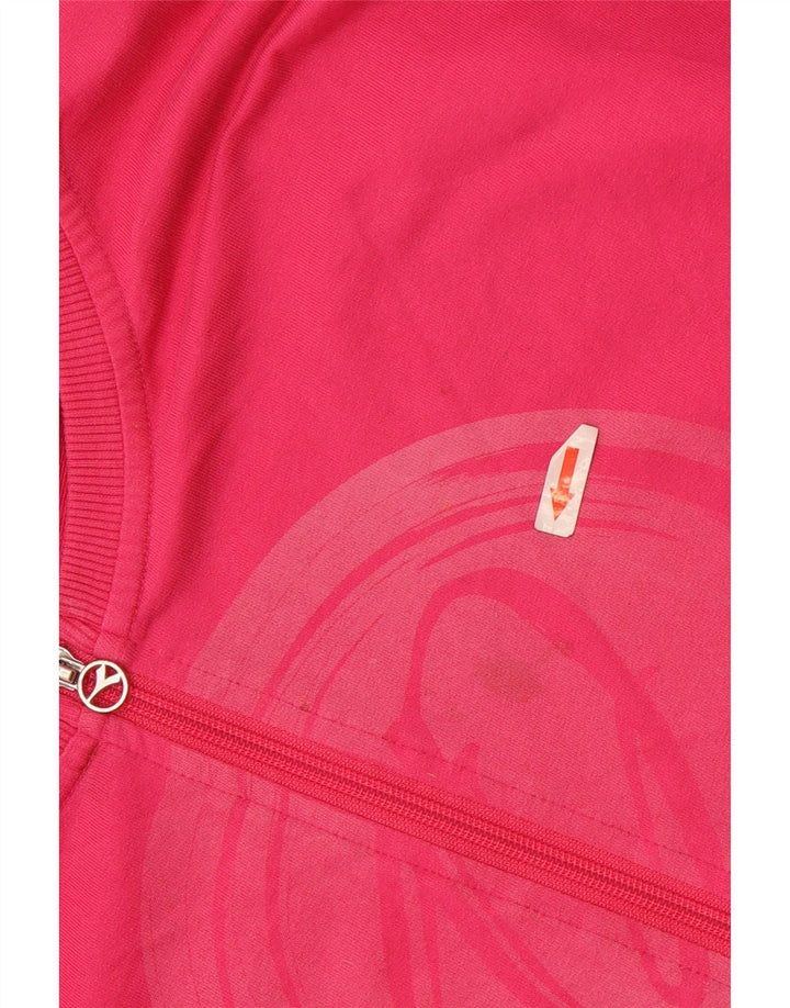 Diadora Womens Graphic Oversized Tracksuit Top Jacket UK 16 Large Pink