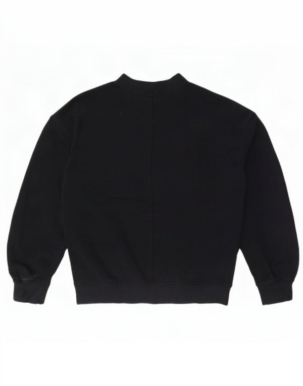 Felpa oversize da donna Cos, maglione UK 10, piccolo cotone nero