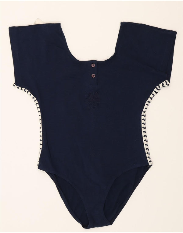Arena Womens Graphic Bodysuit UK 16 Large Navy Blue Colourblock Sports