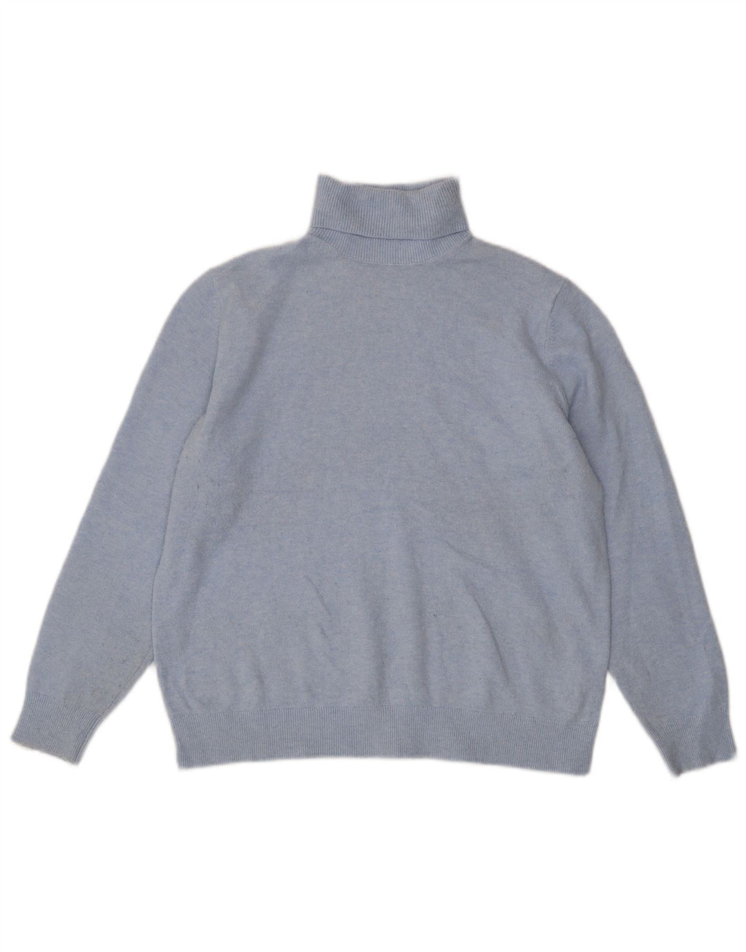 Marks & Spencer Womens Roll Neck Jumper Sweater UK 14 Medium Blue Polyester
