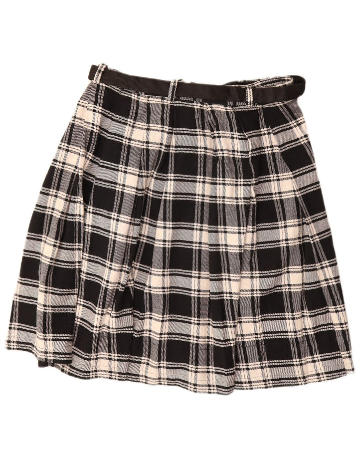 INTER-MODEN A-line nederdel til kvinder EU 40/42 Large W32 sort plaid