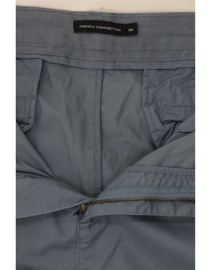 French Connection Mens Slim Fit Cropped Trousers W36 L25 Blue