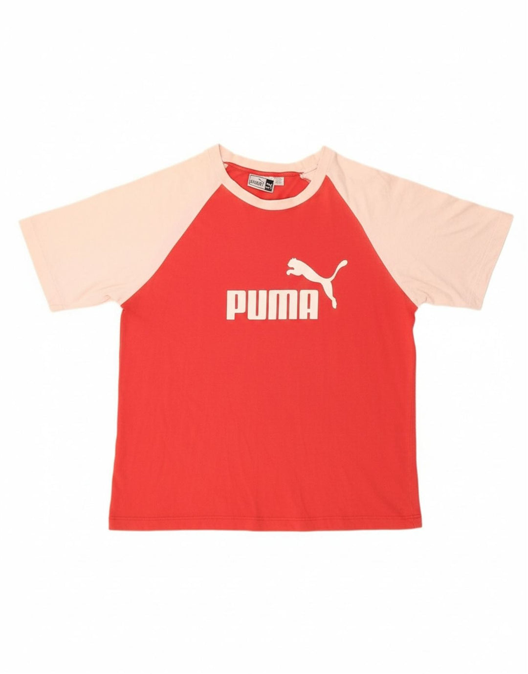 PUMA Mens Graphic T-Shirt Top 2XL Red Colourblock