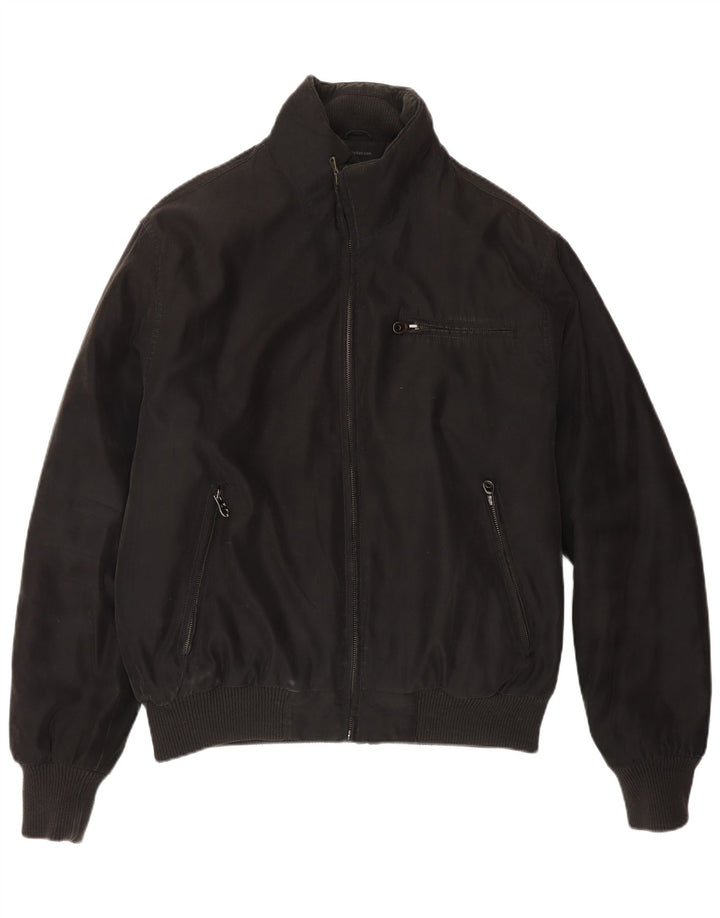 Polbot Mens Bomber Jacket UK 40 Large Black Polyester