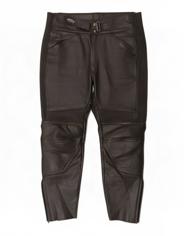 Scott Mens Leather Moto Racer Trousers W34 L28 Black
