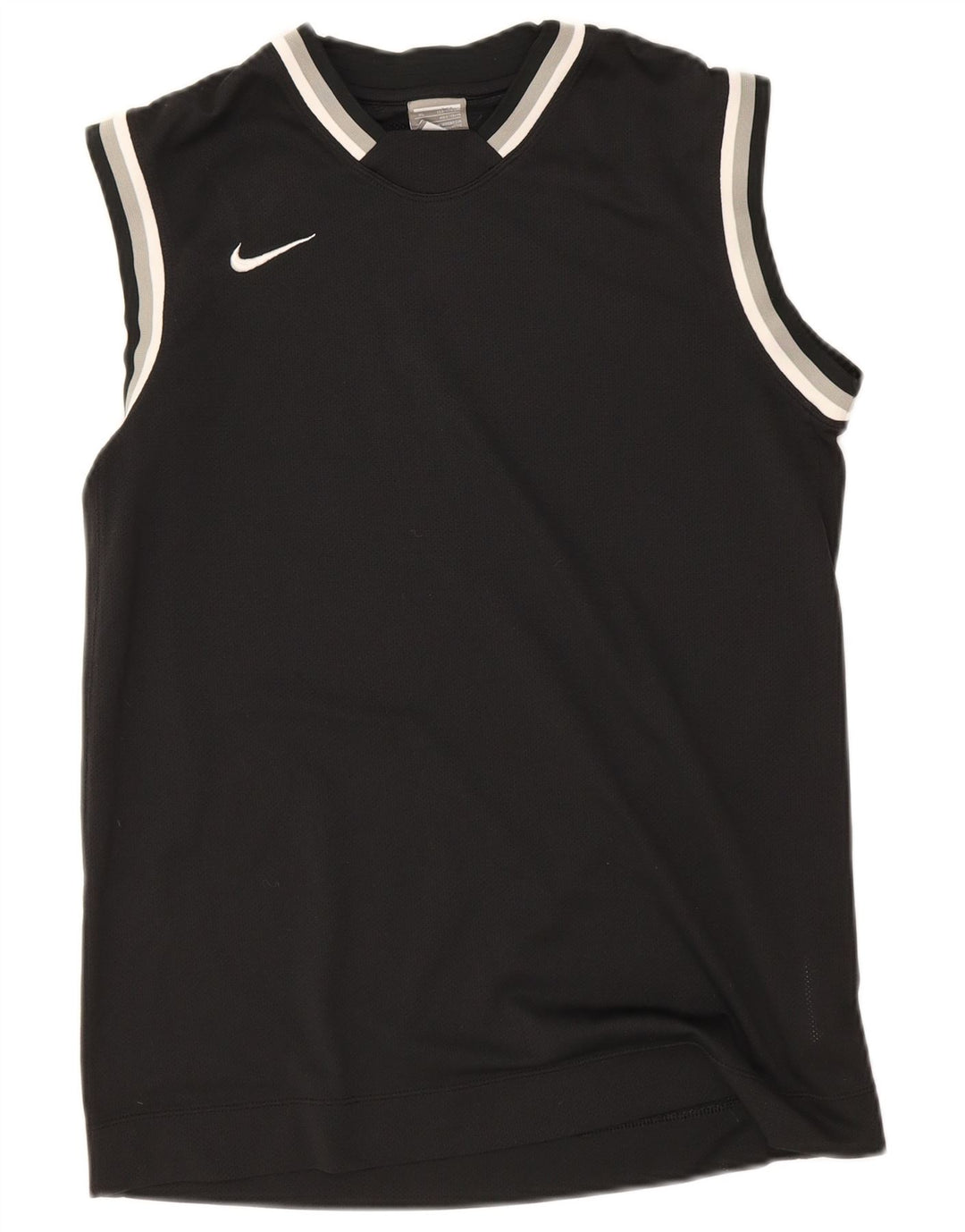 Nike Boys Vest Top 13-14 Years XL Black Striped Polyester