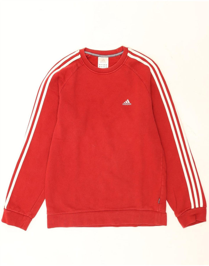 Adidas Mens Sweatshirt Jumper Small Red Colourblock Cotton