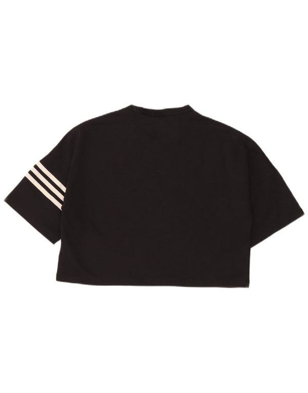 T-shirt corta oversize da donna Adidas UK 8/10 piccola cotone nero