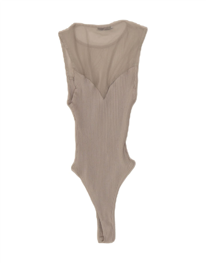 ZARA Womens Bodysuit UK 12 Medium Grey Vintage Zara and Second-Hand Zara from Messina Hembry 