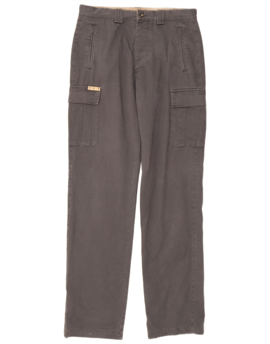 Rifle Mens Straight Cargo Trousers W32  L34 Grey Cotton