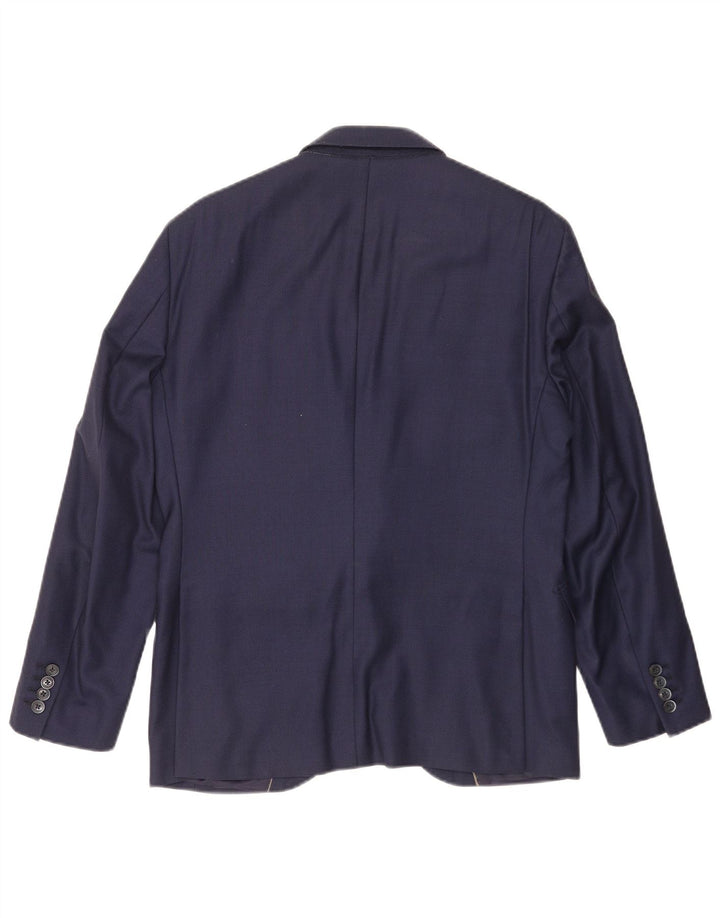 Hackett Mens 2 Button Blazer Jacket UK 40 Large Navy Blue Wool