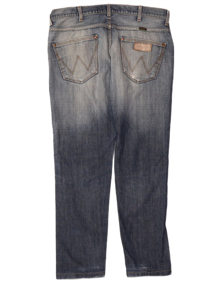 Wrangler Mens Straight Jeans W36 L30 Blue Cotton