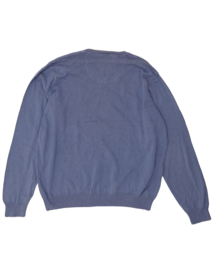 Marks & Spencer Mens Blue Harbour V-Neck Jumper Sweater XL Cotton