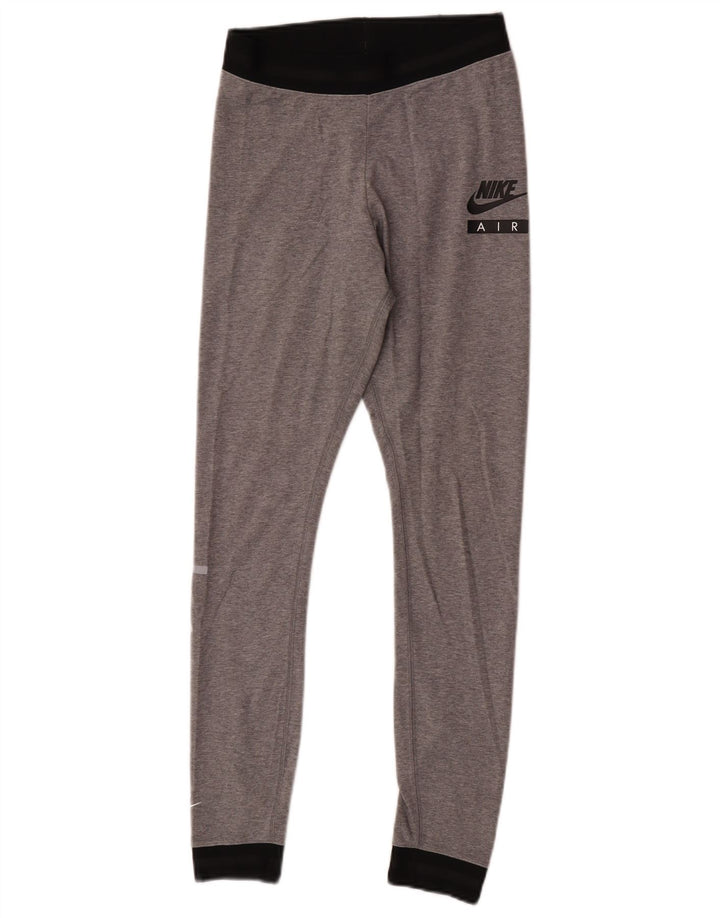 Nike Womens Leggings UK 10 Small Grey Colourblock Cotton
