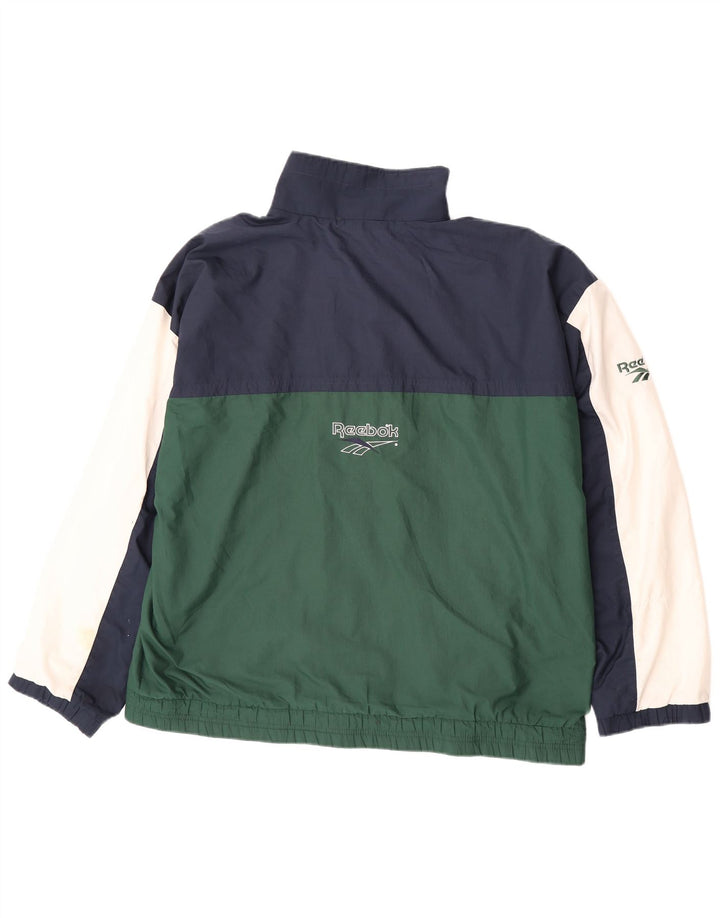 Reebok Mens Graphic Tracksuit Top Jacket XL Green Colourblock