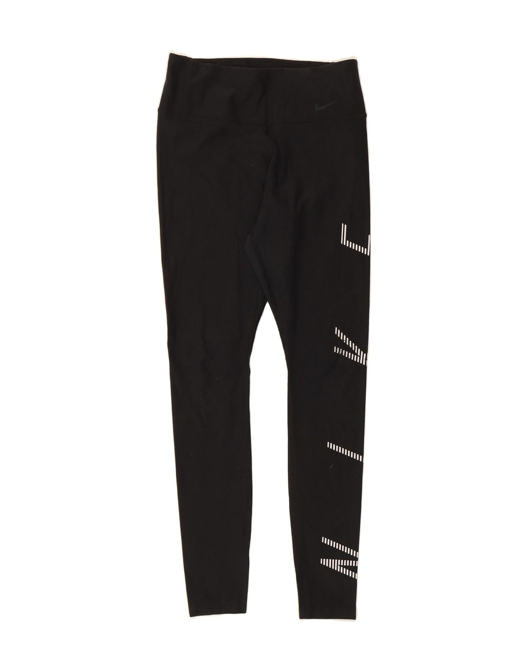 NIKE Womens Dri Fit Graphic Leggings UK 8 Small  Black Polyester Vintage Nike and Second-Hand Nike from Messina Hembry 