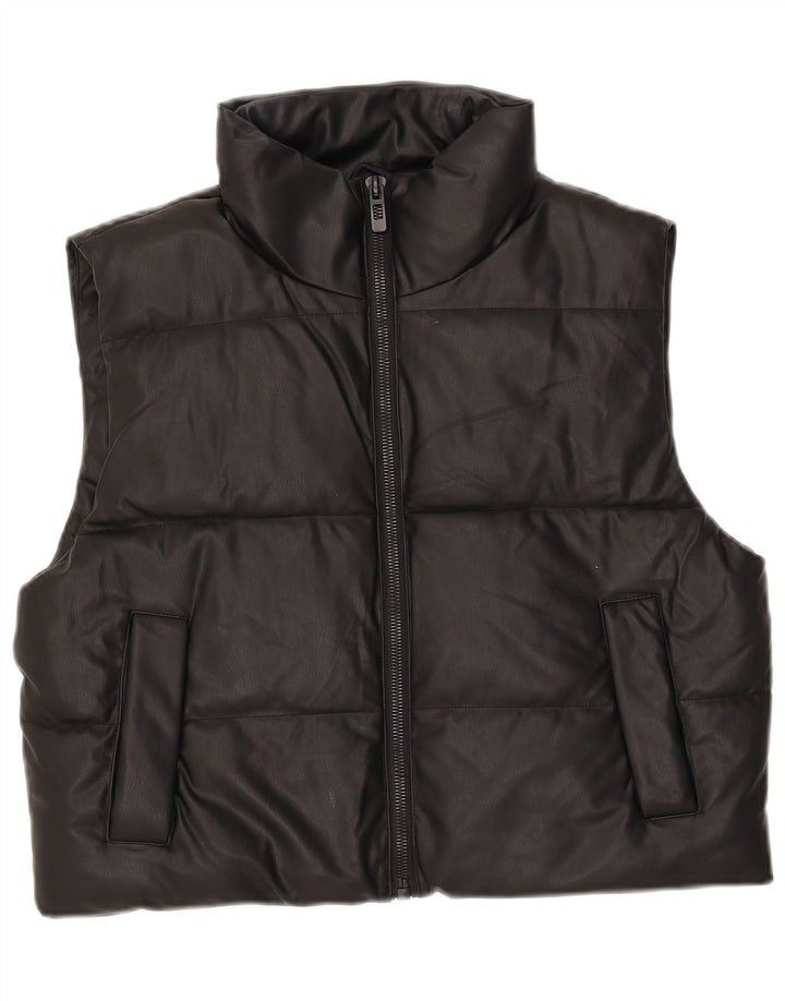 Zara Womens Padded Gilet UK 14 Medium Black Polyester