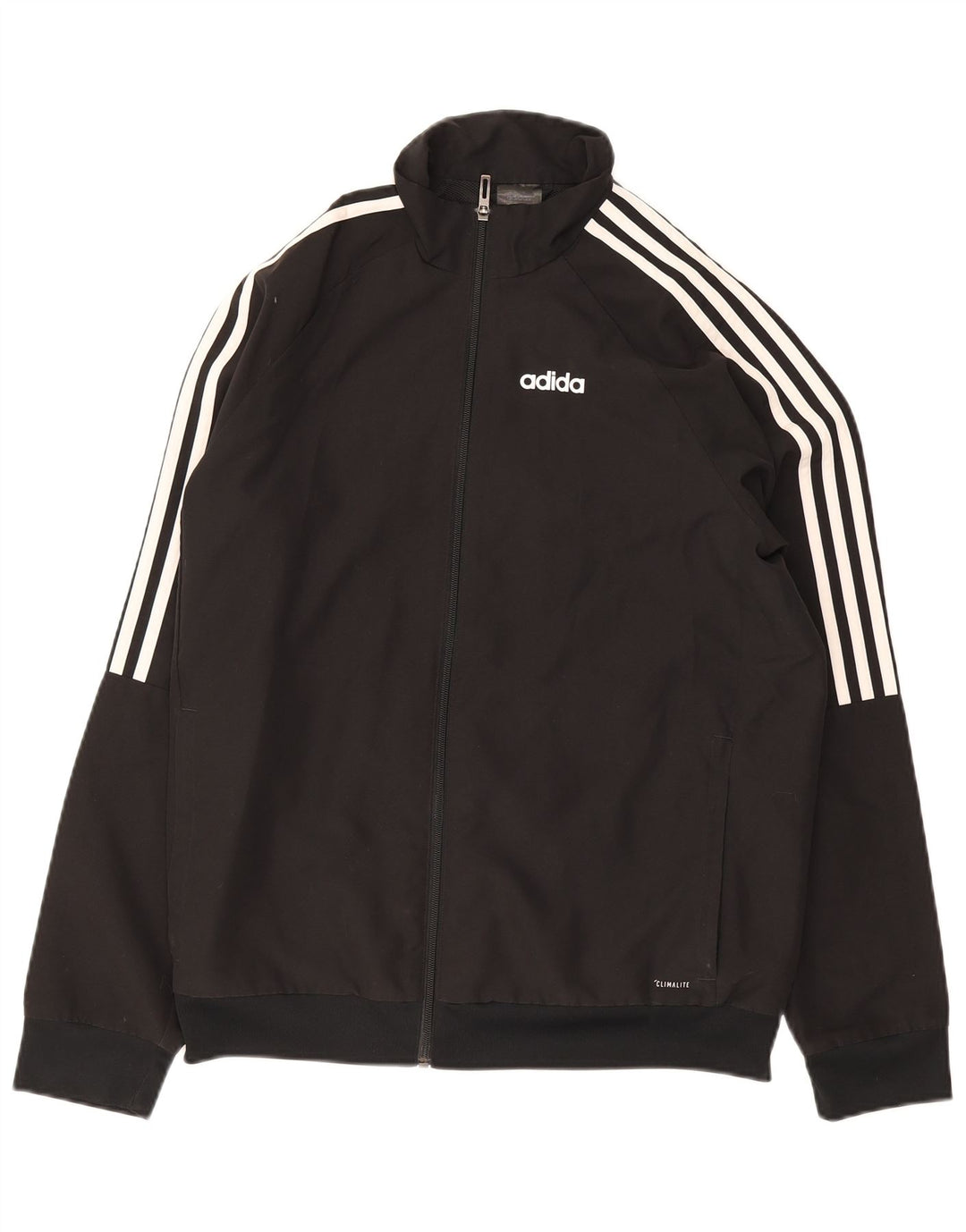 Adidas Mens Climalite Chándal Top Chaqueta Pequeña Poliéster Negro