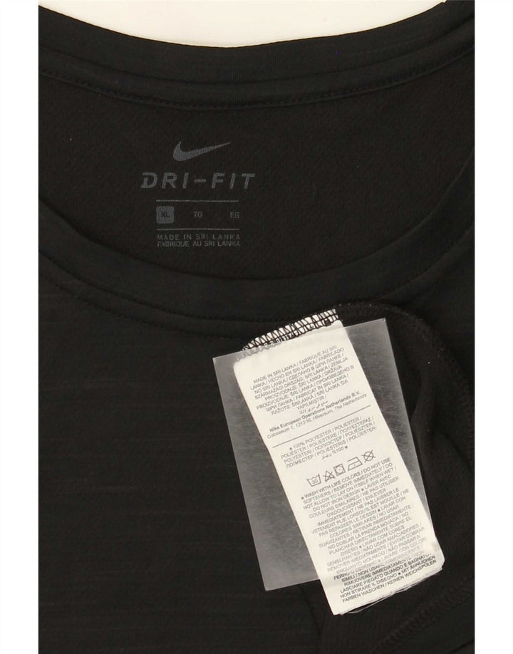 Nike Mens Dri Fit T-Shirt Top XL Black Flecked Polyester