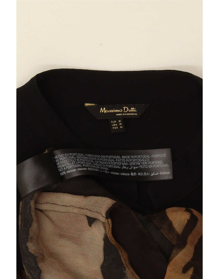 Massimo Dutti Womens See Through Top UK 14 Medium Brown Animal Print