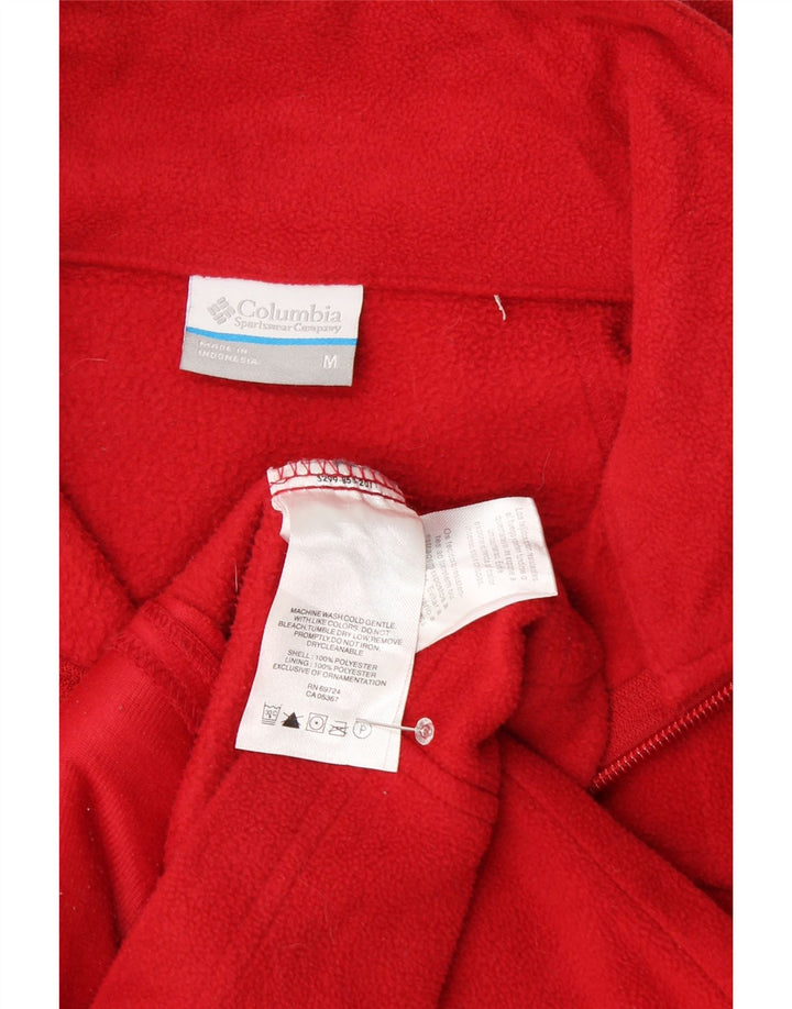 COLUMBIA Womens Fleece Jacket UK 14 Medium Red Polyester Vintage Columbia and Second-Hand Columbia from Messina Hembry 