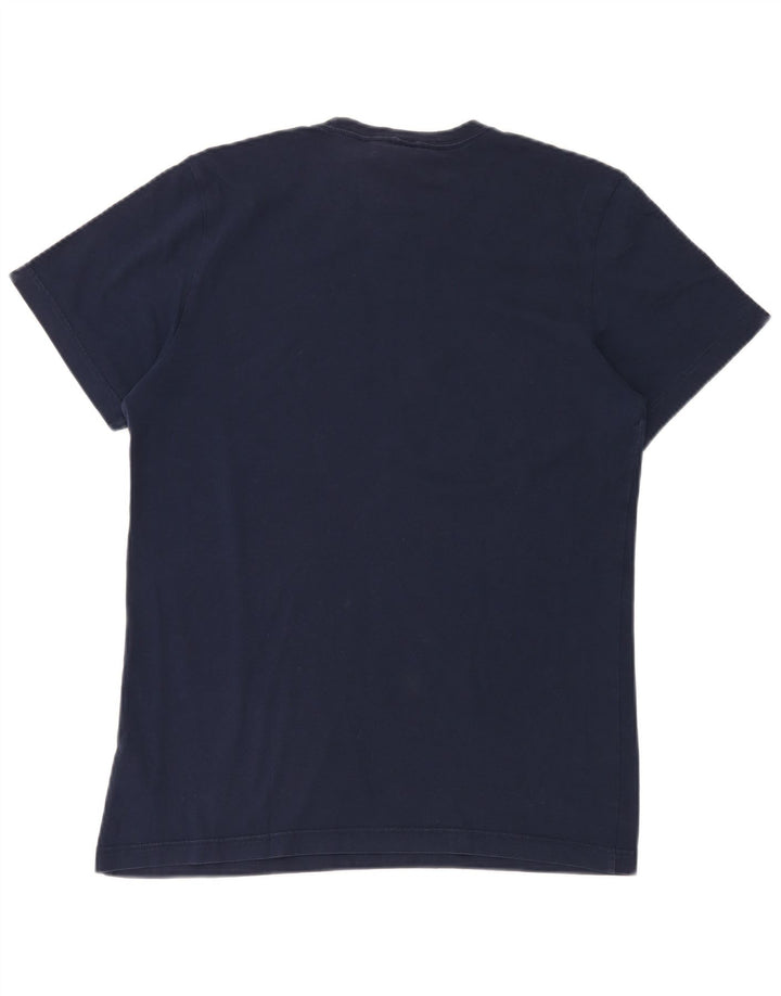 ADIDAS Mens Graphic T-Shirt Top Medium Navy Blue Cotton
