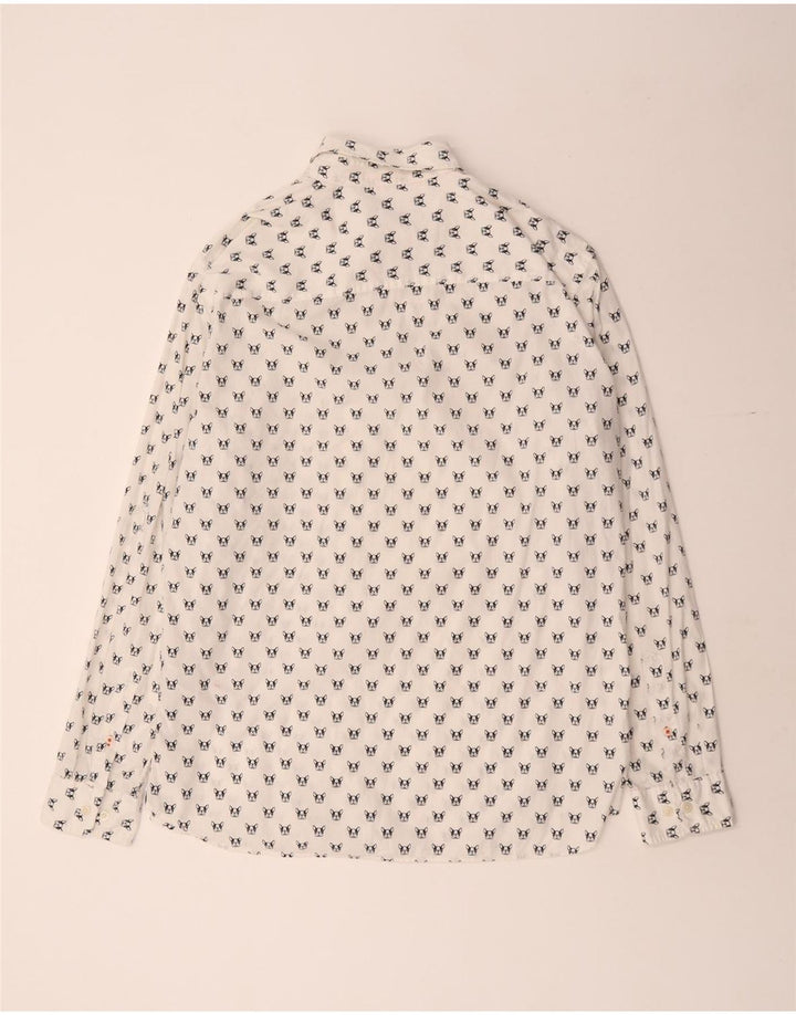 JACK & JONES Mens Shirt 2XL White Spotted Cotton