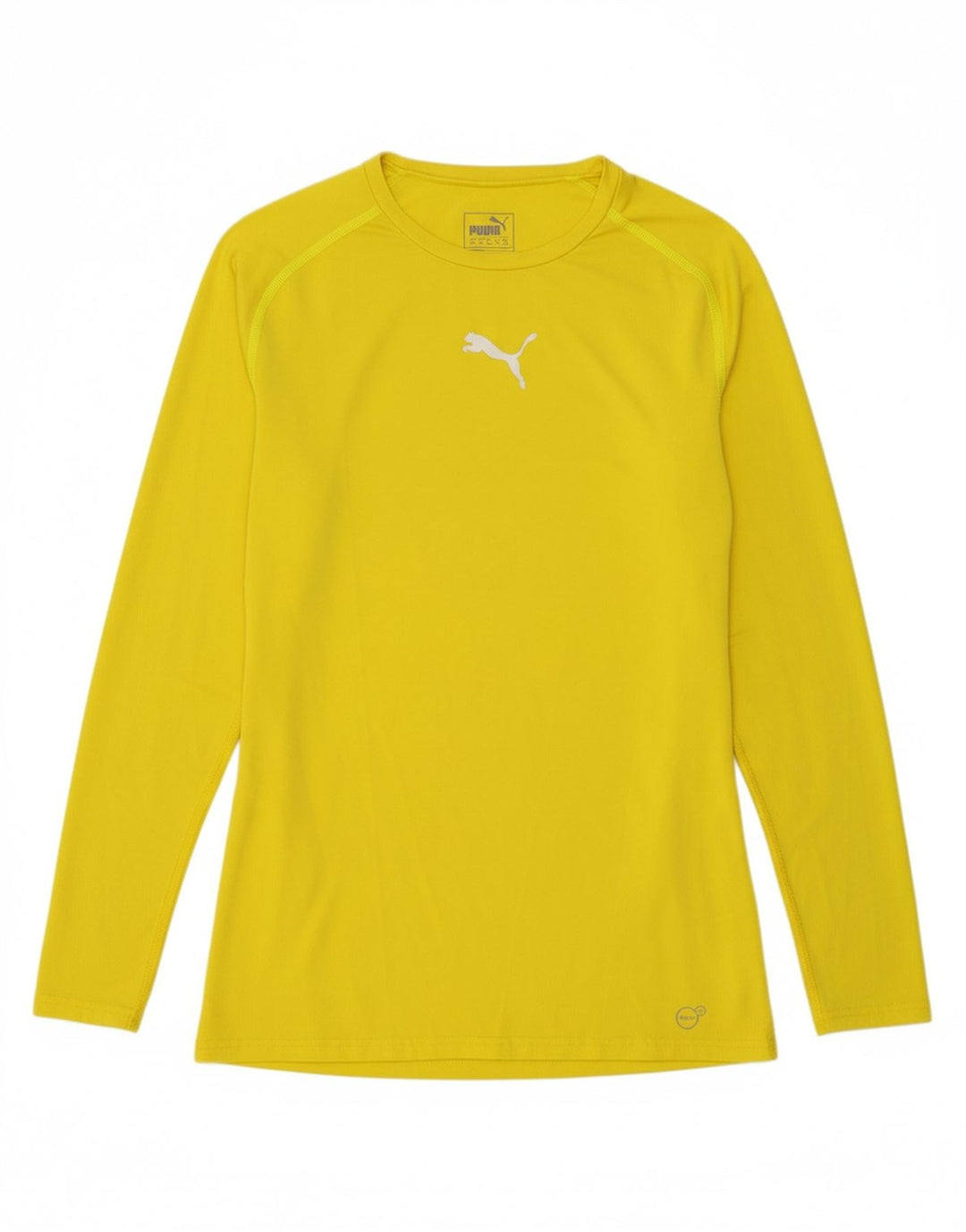 PUMA Womens Top Long Sleeve UK 14 Large Yellow Polyester