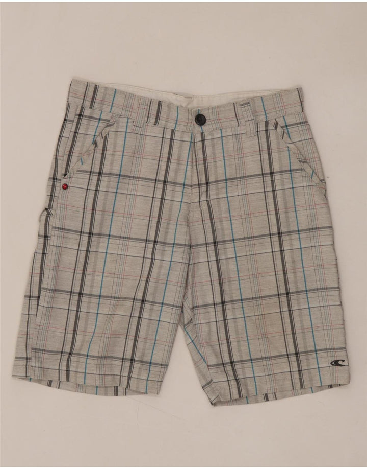 O'NEILL Mens Chino Shorts W29 Small Grey Check Polyester