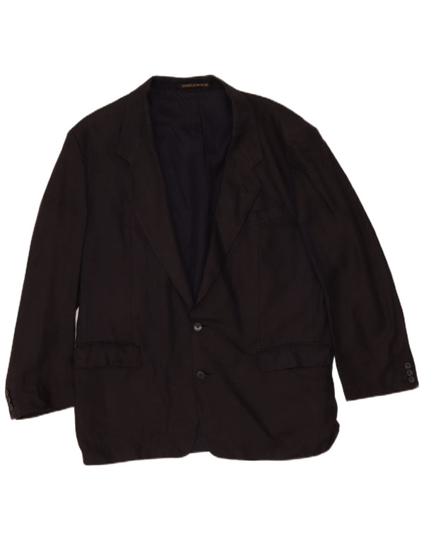 Marks & Spencer Herre 2-knaps blazerjakke UK 44 XL Sort Linen Classic