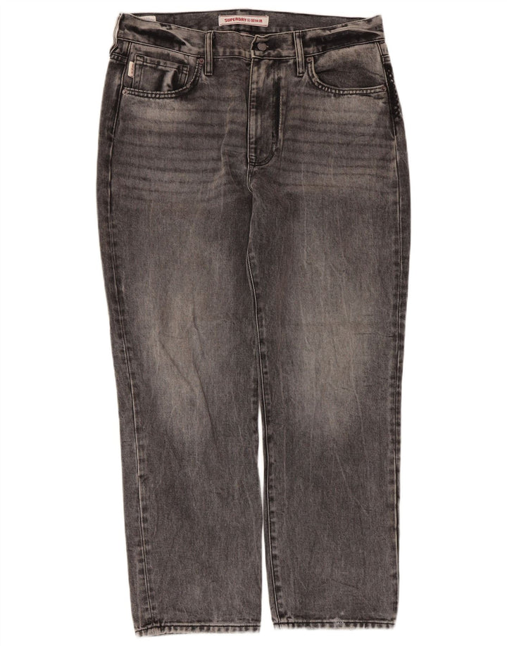 Superdry Mens Straight Jeans W32 L28 Grey Cotton