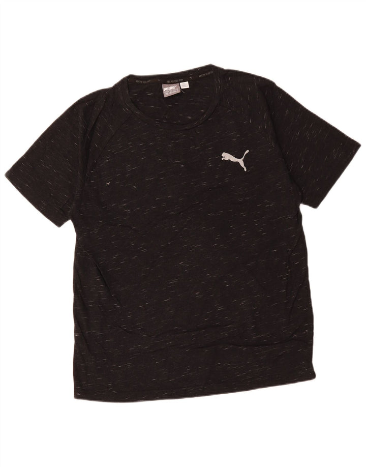 PUMA Mens T-Shirt Top Medium Black Flecked Cotton