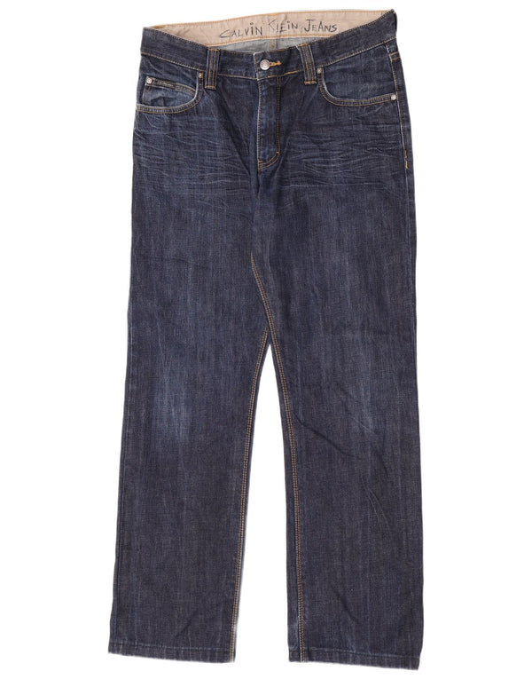 Blugi drepti pentru femei Calvin Klein W33 L31 bleumarin