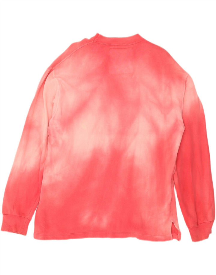 CHAMBERS Mens Graphic Sweatshirt Jumper Large Pink Tie Dye Cotton