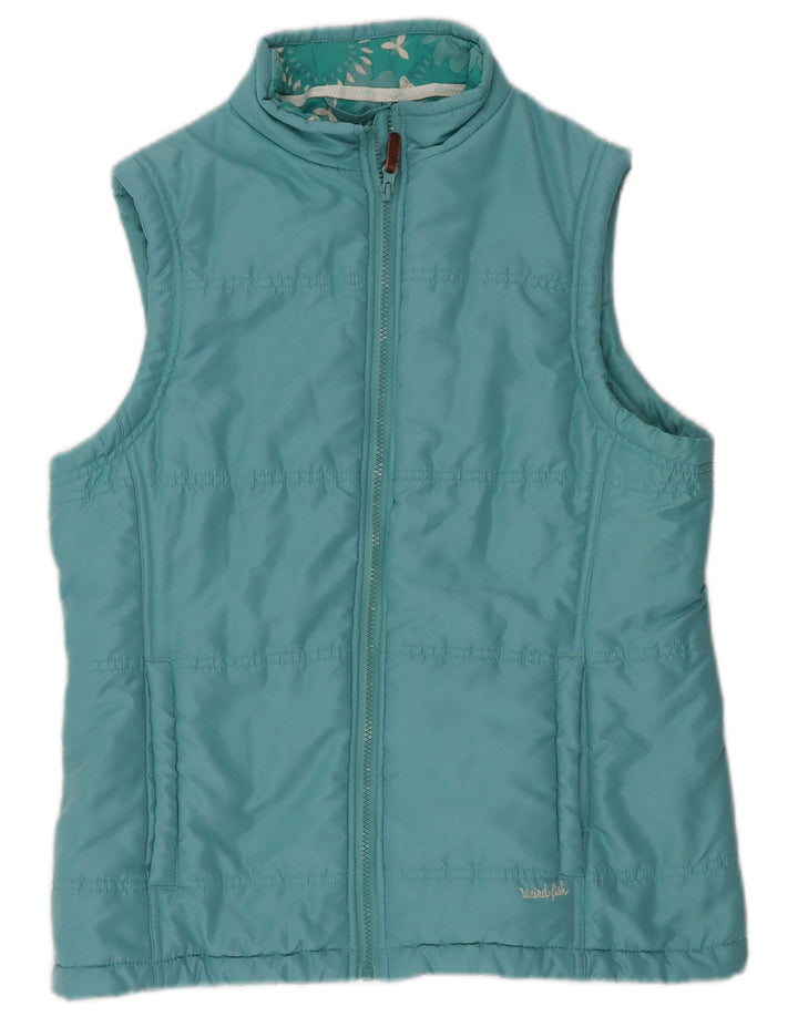 WEIRD FISH Womens Padded Gilet UK 14 Large Turquoise Polyester