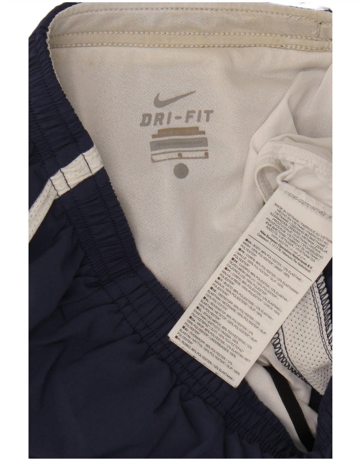 Nike Mens Dri Fit Sport Shorts Large Navy Blue Colourblock Polyester