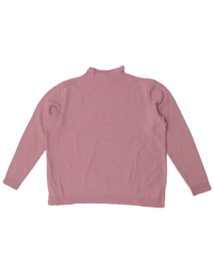 Marks & Spencer Womens Turtle Neck Jumper Sweater UK 14 Large Pink Viscose