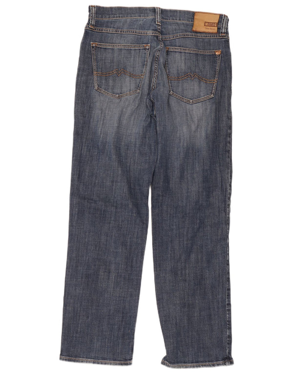 Mustang Mens Comfort Fit egyenes farmer W34 L32 kék pamut