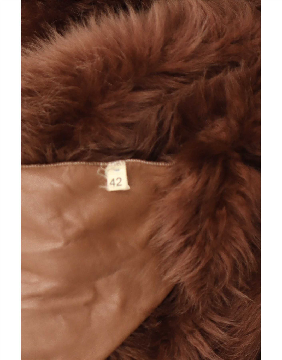 Abrigo de piel de oveja vintage para mujer IT 42 Marrón medio