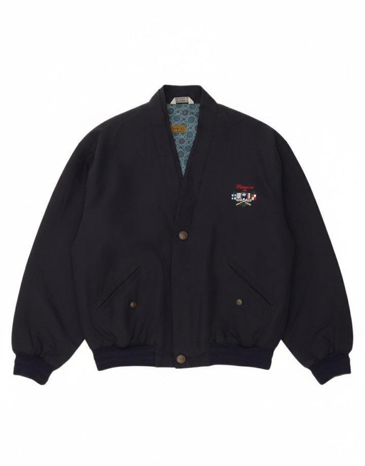WAMPUM Boys Bomber Jacket 15-16 Years XL Navy Blue Polyester