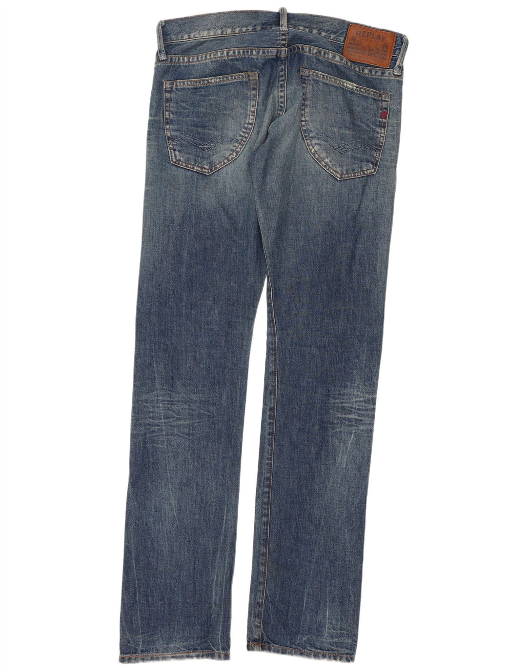 Replay Womens Straight Jeans W31 L34 Blue Cotton