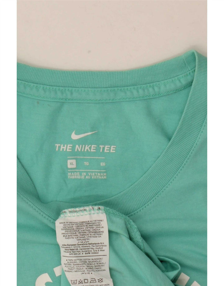 Nike Mens Graphic T-Shirt Top XL Turquoise Cotton