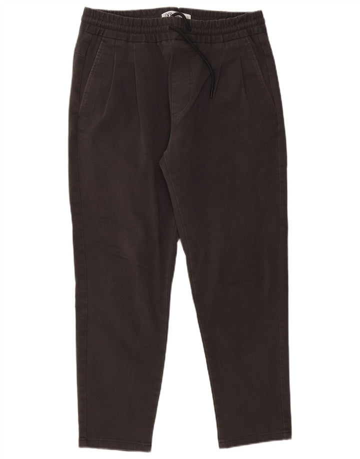 ZARA Mens Pegged Chino Trousers Medium W31 L26 Black Cotton